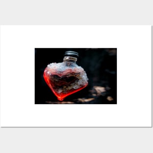 Broken Frozen Heart Art In A Bottle  /  Broken Hearts Unwind Designs Posters and Art